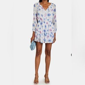 (50% OFF) NWT LOVESHACKFANCY Dress Mini Floral Chiffon Small MSRP: $575